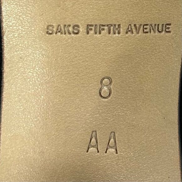 Saks Fifth Avenue Heels Women’s Size 8 AA Black Suede Animal Print Loafer Pump - Picture 15 of 15